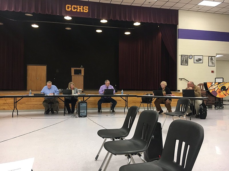 Grundy County School Board's investigative oversight committee met with the board during a board meeting at Grundy County High School on Thursday, Nov. 9, 2017.
