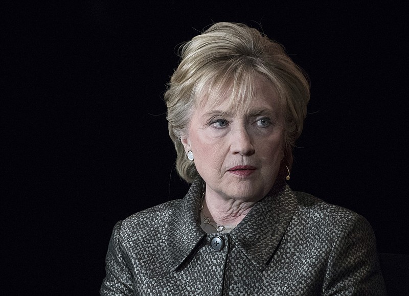 In this April 6, 2017, photo, former Secretary of State Hillary Clinton speaks during the Women in the World Summit at Lincoln Center in New York. Attorney General Jeff Sessions is leaving open the possibility that a special counsel could be appointed to look into Clinton Foundation dealings and an Obama-era uranium deal, the Justice Department said Monday, Nov. 13. (AP Photo/Mary Altaffer)