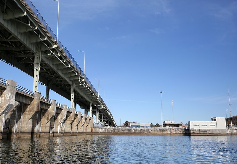 The Tennessee Valley Authority now uses 3D scanning sonar technology to perform dam inspections Thursday, Nov. 16, 2017, at Chickamauga Dam in Chattanooga, Tenn. The sonar equipment gives TVA a way to inspect areas underwater without having to send divers below the water. 