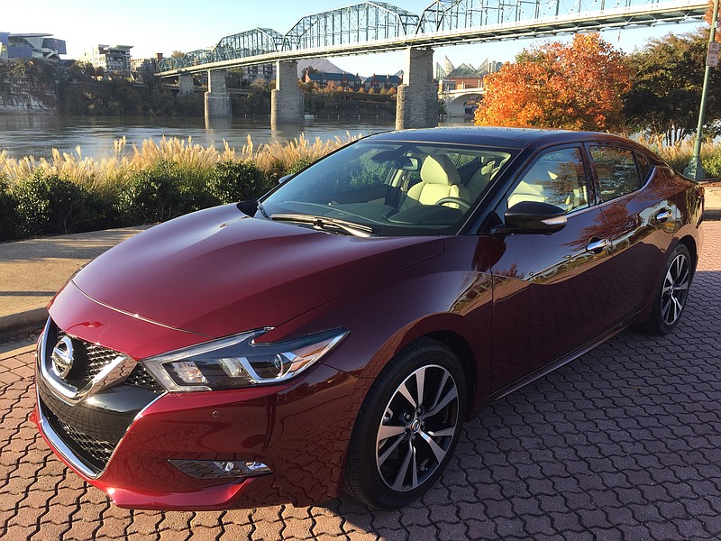 The 2018 Nissan Maxima shown in Carnelian Red.


