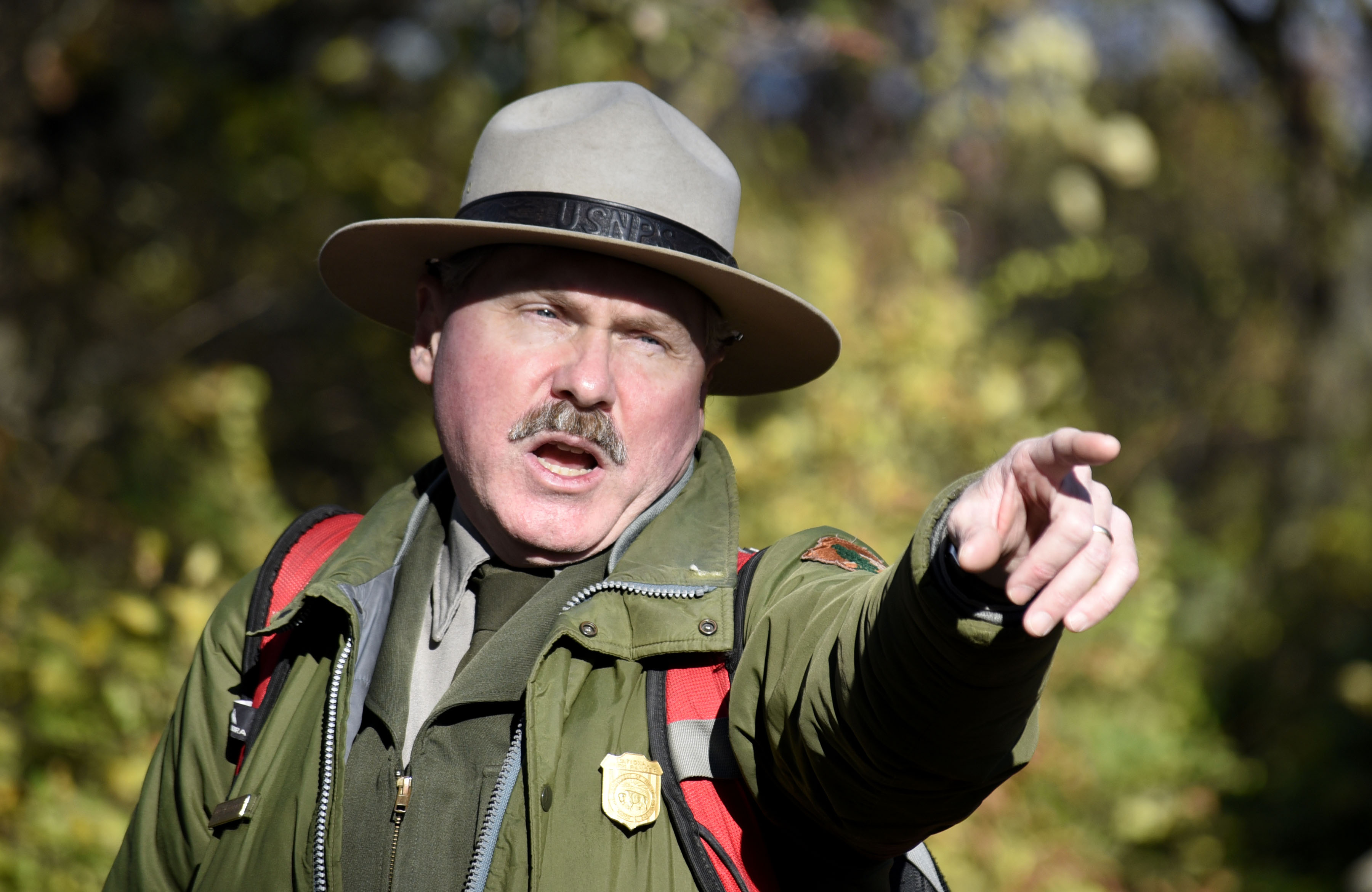 Chickamauga & Chattanooga National Military Park staff historian Jim Ogden leads a 2-hour walk detailing the Battle of Missionary Ridge at Sherman's Reservation on November 19, 2017. The battle which occurred on November 25, 1863 was the last in three days of fighting in which the Union Army gained full control of the city. The park service plans events this week to commemorate the 154th anniversary of the struggle.