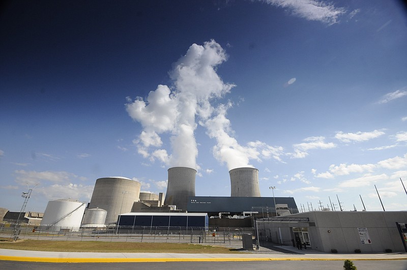 Both cooling towers are in operation at Watts Bar Nuclear Plant on Wednesday, Oct. 19, 2016.