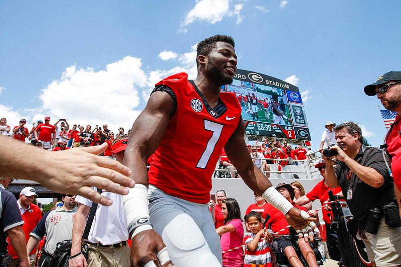 Georgia senior outside linebacker Lorenzo Carter has no regrets about coming back for a final season that includes a 10-1 record entering this week's trip to Georgia Tech.