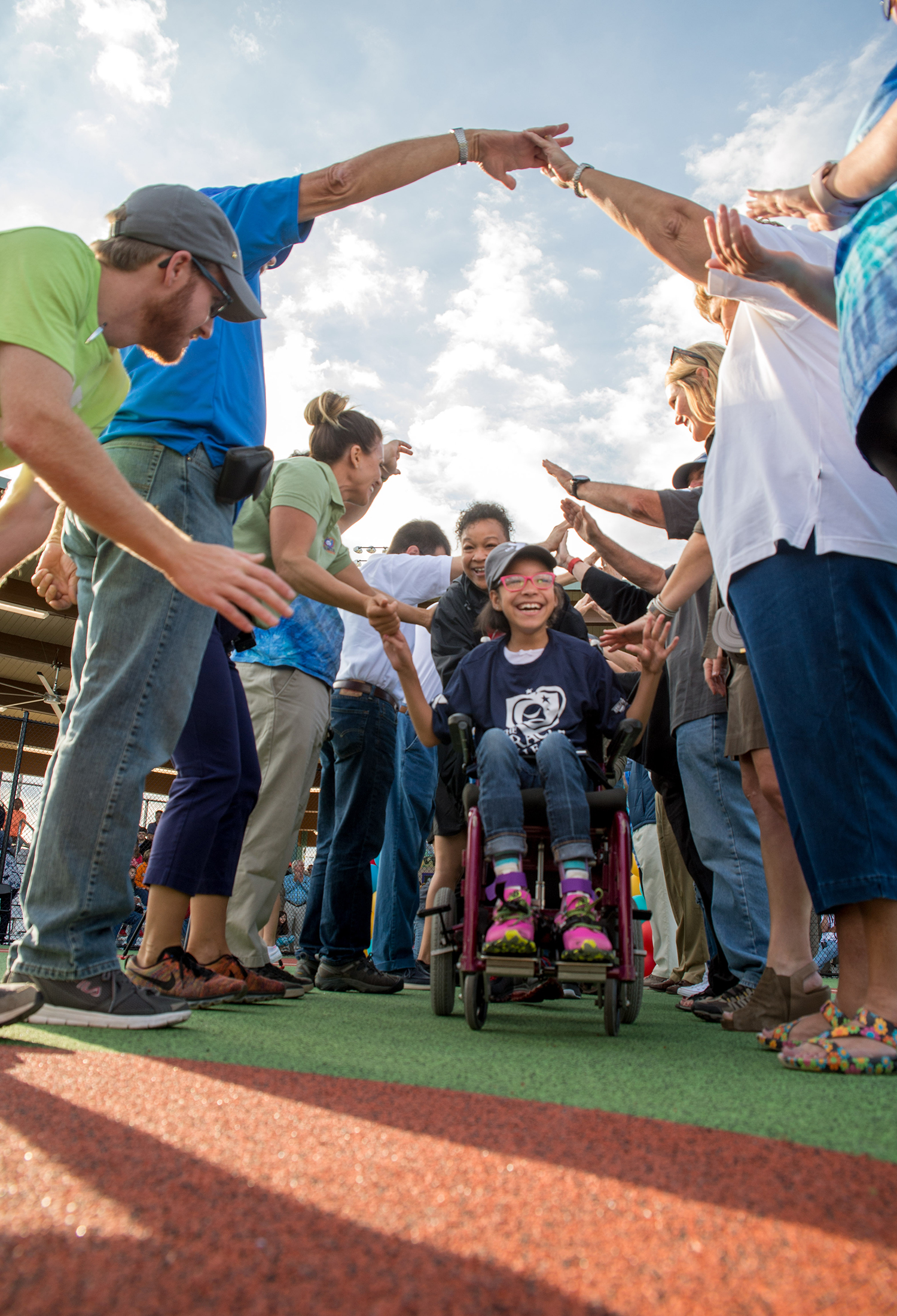 Players and their families are introduced as they come onto the field.