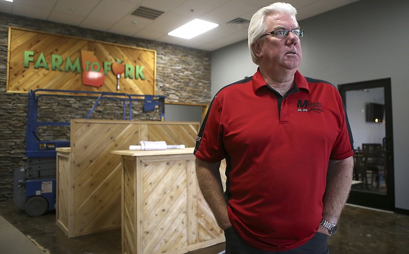 Farm to Fork owner Hugh Harris talks about his new, nearly complete location in Ringgold. The new space boasts two banquet rooms, a massive bar area with a stage for live music, an outdoor patio and a family dining room with a chef's table.