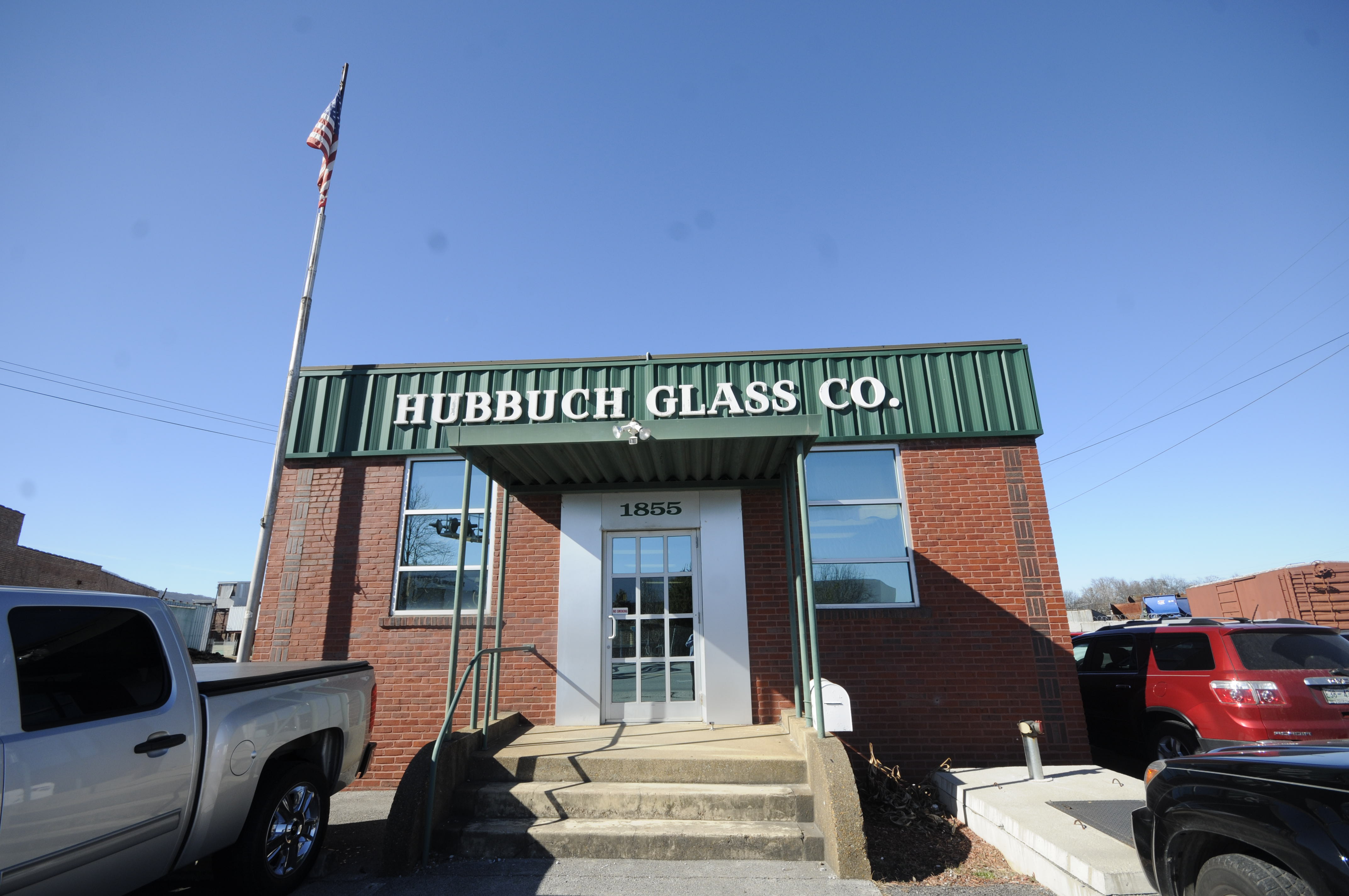 The main entrance at Hubbuch Glass faces Central Avenue just as it did decades ago.