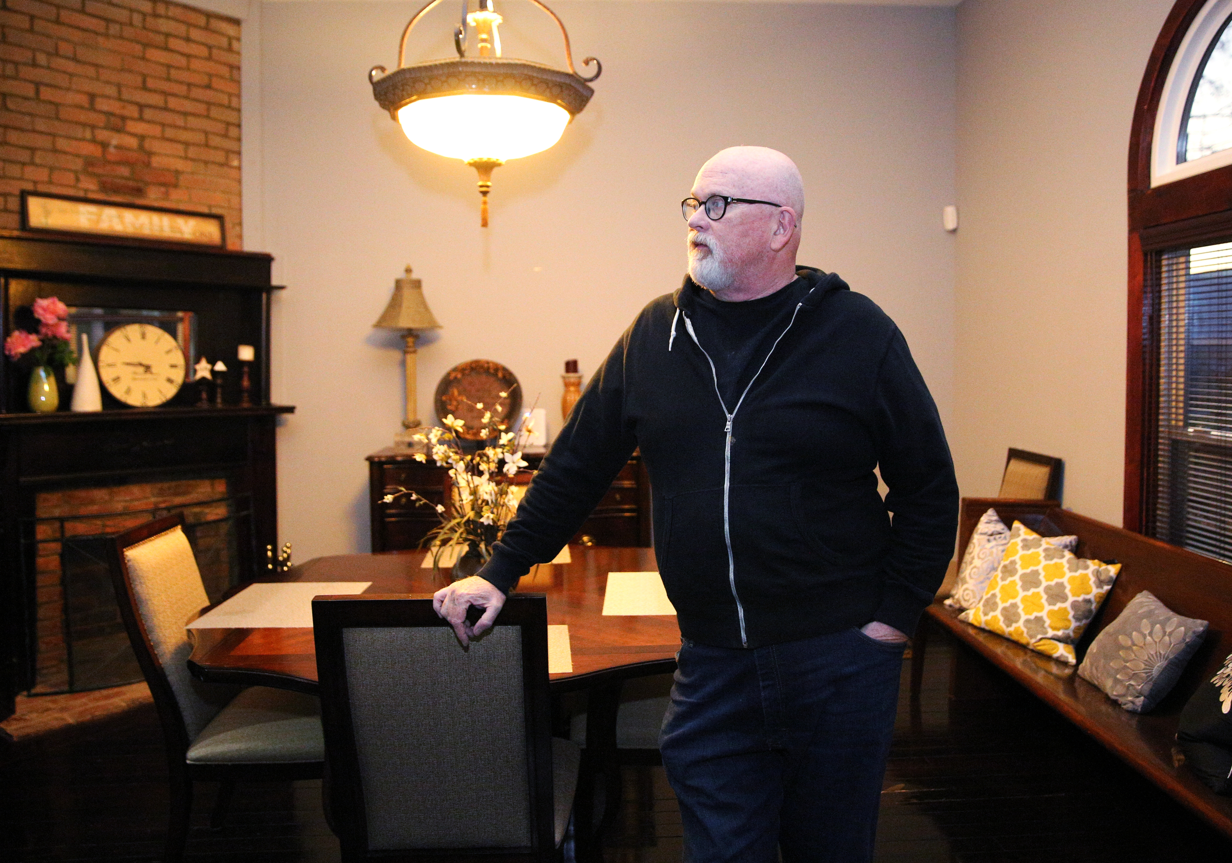 Phil Cross talks about the common spaces of his house where those who rent from him through Airbnb have access to Wednesday, Nov. 29, 2017, in the dining room of his Chattanooga, Tenn., home. One thing that sets Cross apart from many Airbnb hosts in the Chattanooga area is that heճ paid sales tax to the state and Ңed taxӠto the city and county since he started renting out rooms about two years ago.