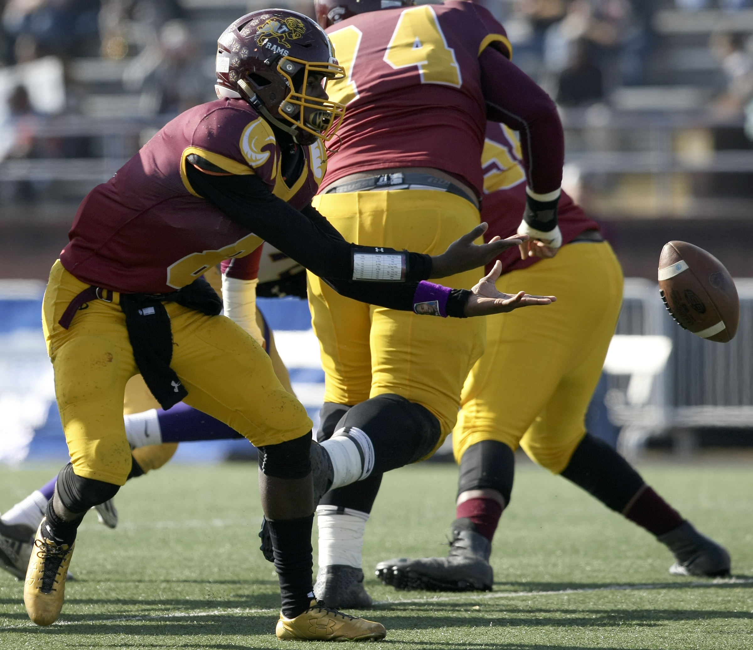 Tyner's Jaylen Bowens (8) pitches the ball during the Class 2A BlueCross Bowl state championship against Union City at Tennessee Technological University's Tucker Stadium on Friday, Dec. 1, 2017 in Cookeville, Tenn.