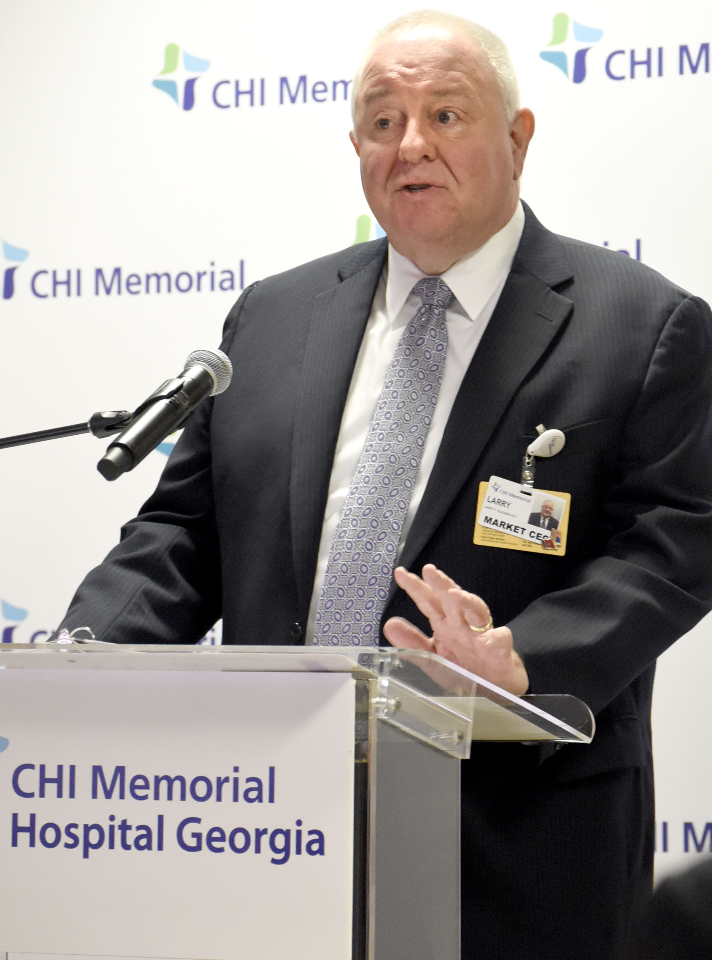 Larry P. Schumacher, RN, FAAN Chief Esecutive Officer, CHI Memorial and Senior VP of Operations, Southeast Division, CHI, announces the purchase of Cornerstone Medical Center. CHI Memorial Hospital will purchase Cornerstone Medical Center in late December, CEO Larry Schumacher announced December 1, 2017. In addition, CHI Memorial will purchase the former Hutcheson Medical Center ambulatory surgery center, located on Battlefield Parkway in Ringgold. The center has been owned by Regions Bank since Hutcheson shut down. on December 1, 2017.