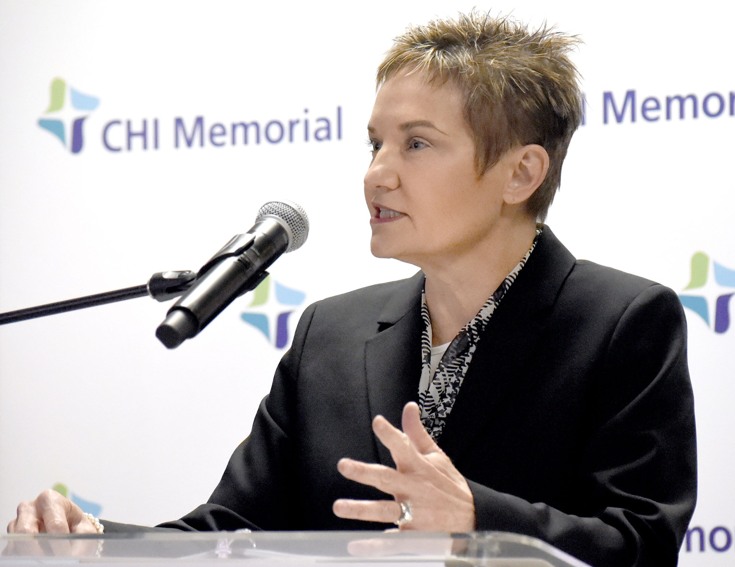 Marilyn M. Helms, D.B.A., CFPIM, CIRM, CSCP, CMQ/OE, CLTD Dean and Sesquicentennial Endowed Chair and Professor of Supply Chain Management, Dalton State and Board Member, CHI Memorial speaks about the hospital's role in the community. CHI Memorial Hospital will purchase Cornerstone Medical Center in late December, CEO Larry Schumacher announced December 1, 2017. In addition, CHI Memorial will purchase the former Hutcheson Medical Center ambulatory surgery center, located on Battlefield Parkway in Ringgold. The center has been owned by Regions Bank since Hutcheson shut down. on December 1, 2017.