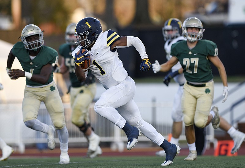 Lausanne's Eric Gray runs for a touchdown against Notre Dame during the TSSAA Division II-AA state title game in December 2017 in Cookeville, Tenn. Gray is now a freshman for the Tennessee Volunteers.