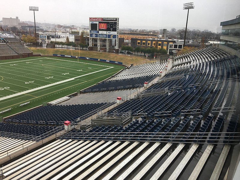 The process of replacing premium seating has begun at Finley Stadium. When the nearly $300,000 project is complete, there will be one lower-level section of premium seats and three upper-level sections.