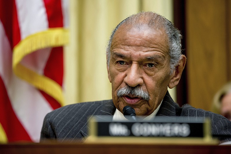 In this May 24, 2016, file photo, Rep. John Conyers, D-Mich., ranking member on the House Judiciary Committee, speaks on Capitol Hill in Washington during a hearing.