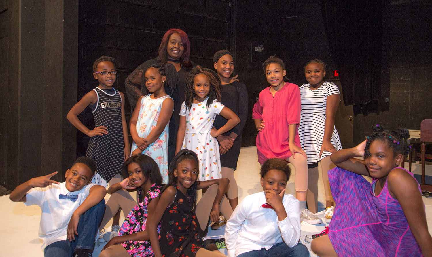 Back: Jayda Mitchell, Kamayah and Karielle Sutton, Zyrieal Jackson, Olivia White, TyAja Foster and Felicion McMillon Diakhate