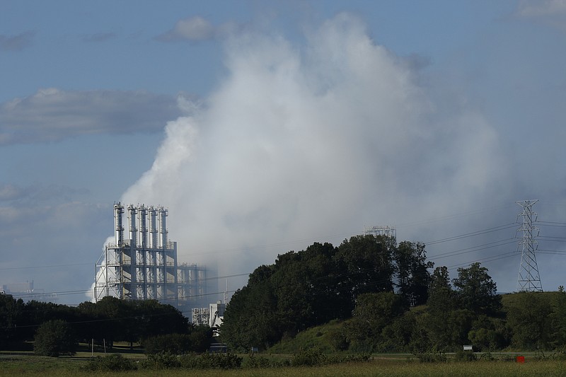 Staff photo by Doug Strickland / Clouds billow from the Wacker polysilicon chemical plant after an explosion released a hydrogen chemical gas on Thursday, Sept. 7, 2017, in Charleston, Tenn.