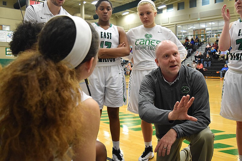 East Hamilton's Hunter Gremore, shown coaching his girls' basketball team last season, has helped put together the Chick-fil-A East-West Classic this weekend. Teams from both ends of the state will square off Friday at East Hamilton and Saturday at Bradley Central.