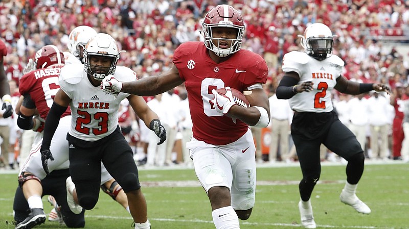 Alabama sophomore running back Josh Jacobs has 43 rushes for 276 yards this season and 12 receptions for 165 yards.