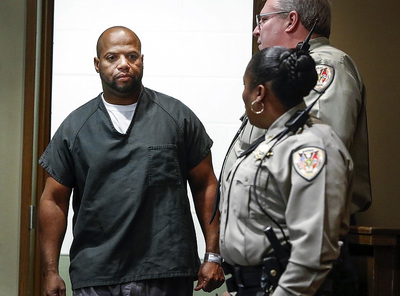 Defendant Billy R. Turner enters Judge Lee Coffee's courtroom Thursday, Dec. 7, 2017, in Shelby County Criminal Court for his arraignment in the killing of former NBA player Lorenzen Wright in 2010. (Mark Weber/The Commercial Appeal via AP)