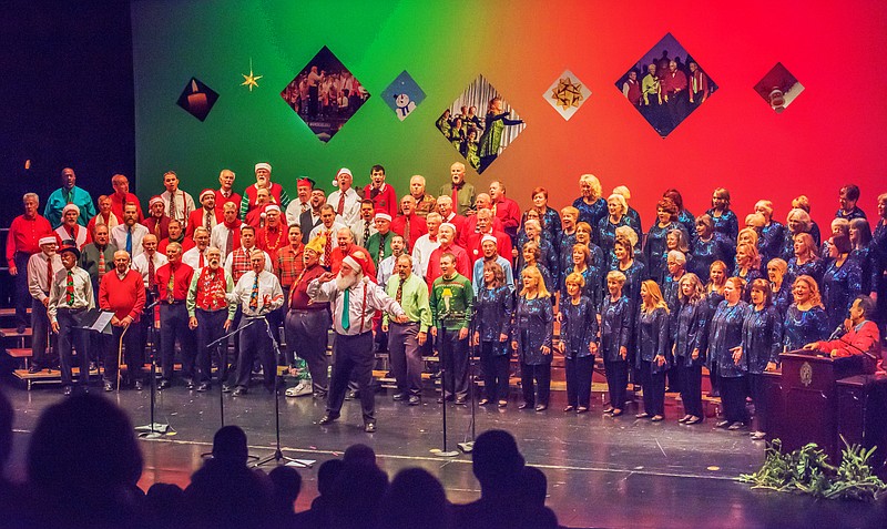 The Choo Choo Chorus and Scenic City Chorus, Chattanooga's male and female barbershop harmony choruses, at the 2016 Christmas show.