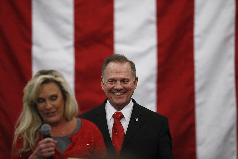 U.S. Senate candidate Roy Moore speaks at a campaign rally, Monday, Dec. 11, 2017, in Midland City, Ala. (AP Photo/Brynn Anderson)

