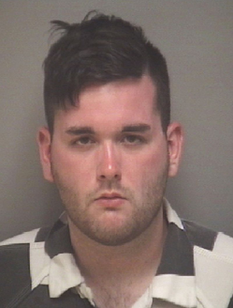 This photo provided by the Albemarle-Charlottesville Regional Jail shows James Alex Fields Jr., who was charged with second-degree murder and other counts after authorities say he rammed his car into a crowd of protesters Saturday, Aug. 12, 2017, in Charlottesville, Va., where a white supremacist rally took place.