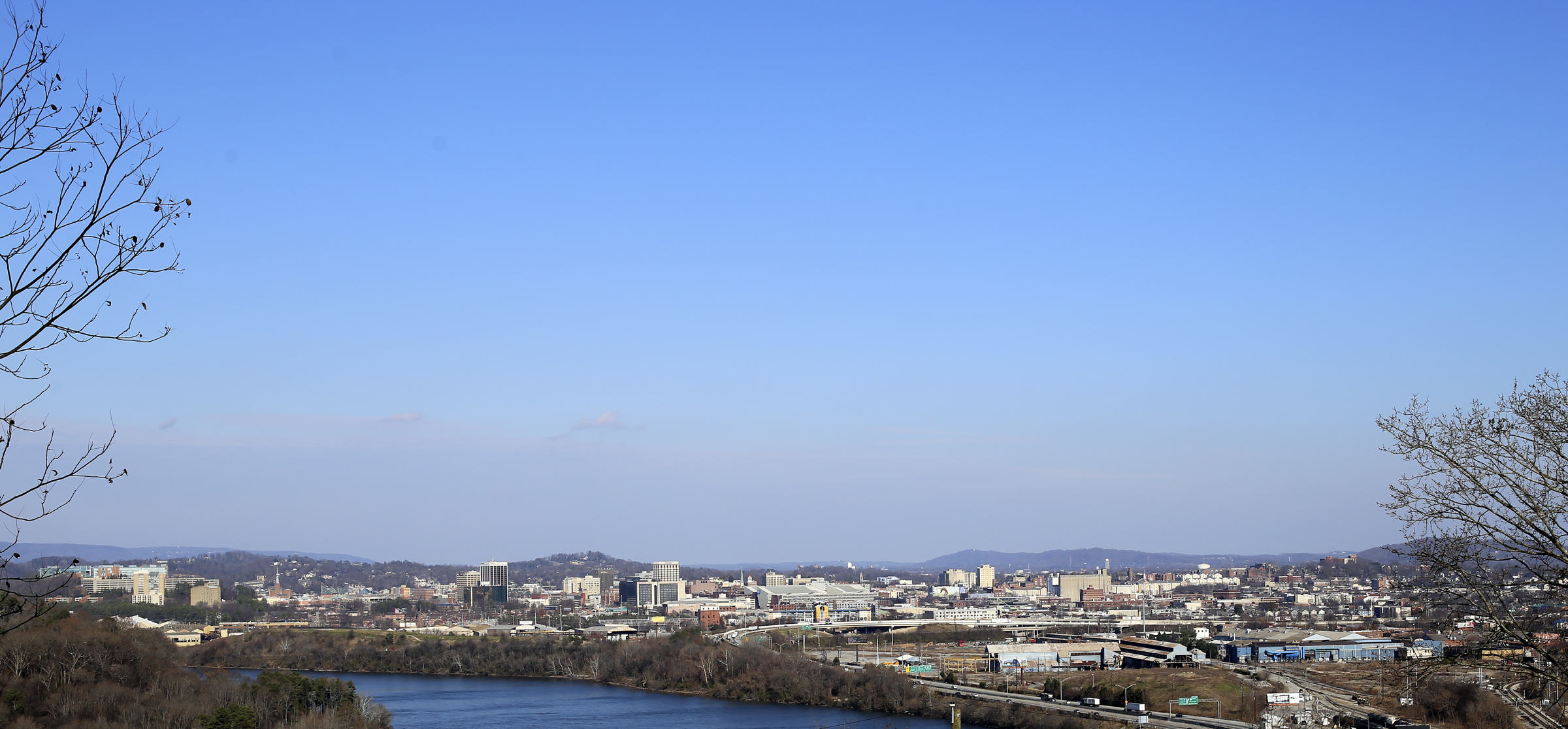 Chattanooga is seen from the Lookout Mountain Conservancy property near the top of Old Wauhatchie Pike on Thursday, Dec. 14, 2017 in Chattanooga, Tenn. The Lookout Mountain Conservancy plans to create a conservation-themed neighborhood of 24 homes on 3.5 acres at the site of the old Scholze home place.