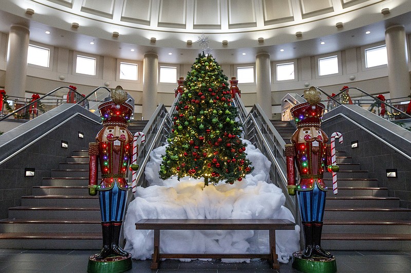 Nutcrackers and Christmas trees decorate the Chattanooga Metropolitan Airport on Friday, Dec. 15, 2017, in Chattanooga, Tenn. AAA forecasts a 3.1% increase in holiday travel over last year with an estimated 103 million Americans traveling between Dec. 23rd and Jan. 1st.