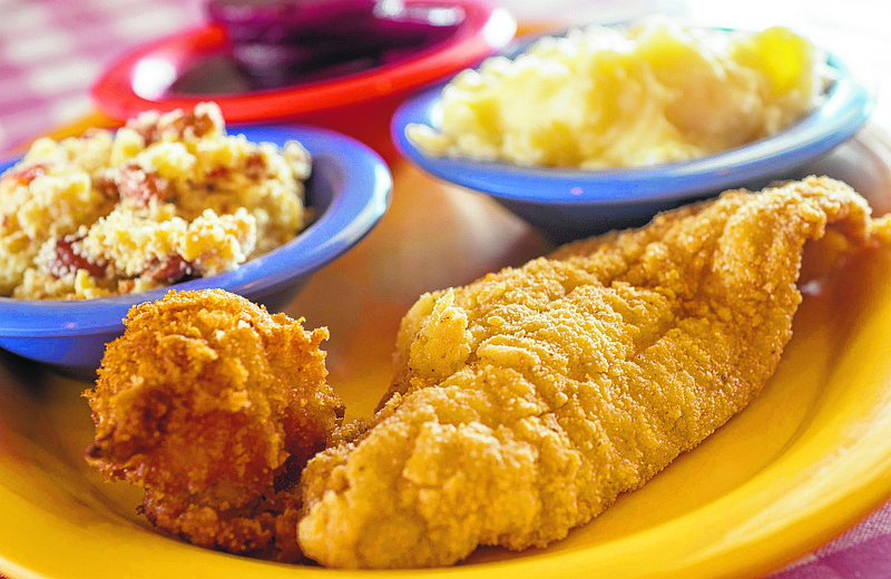 Catfish dinner at Cookie Jar Cafe. (Photo by Mark Gilliland)