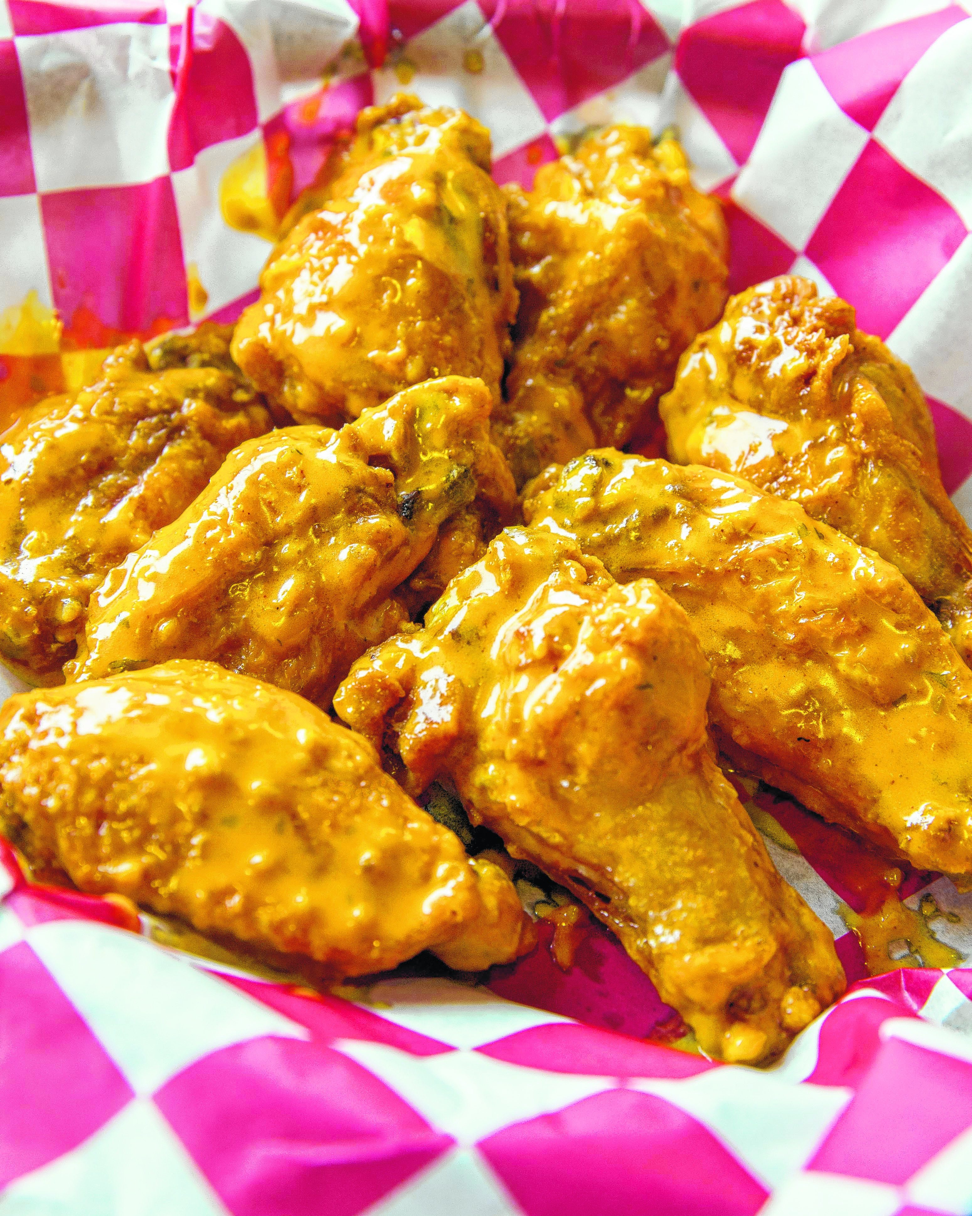 Garlic buffalo wings at Home Slice Pizza. (Photo by Mark Gilliland)