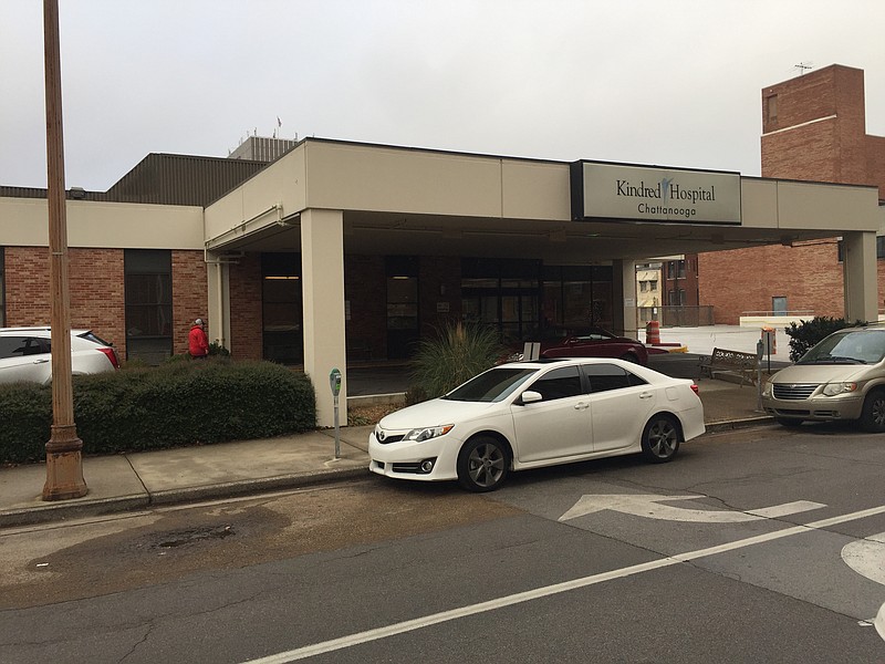 The Kindred hospital on Walnut Street in downtown Chattanooga is among the hospitals being sold to Humana and a pair of private equity groups.