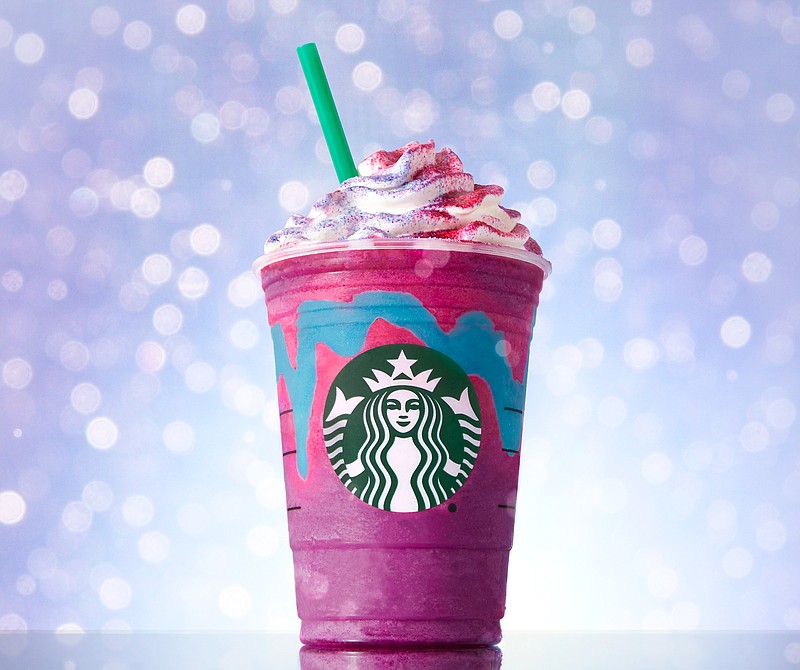 Among the culinary trends for 2018 are colorful foods, such as Starbucks' eye-popping purple, blue and pink Unicorn Frappuccino.