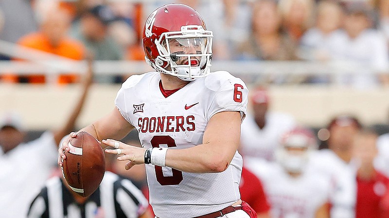 Oklahoma fifth-year senior quarterback Baker Mayfield has completed 71 percent of his passes and has 41 aerial touchdowns and only five interceptions entering this afternoon's Rose Bowl against Georgia.