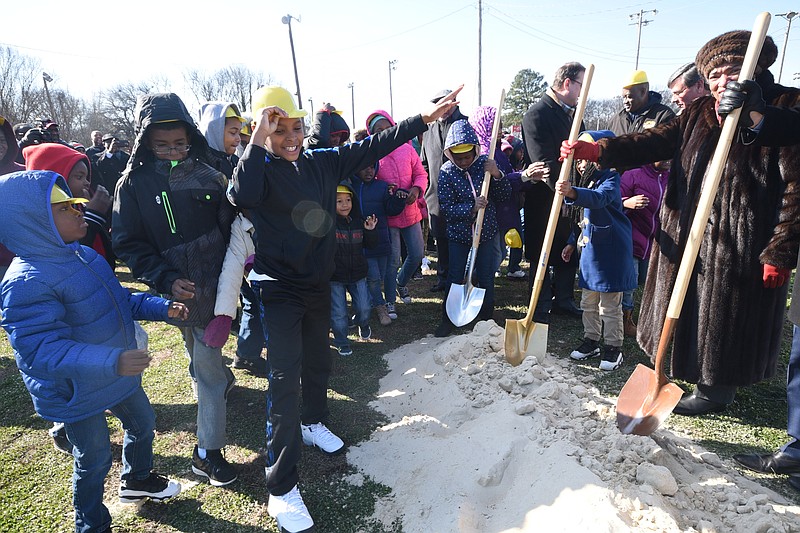 Youth are excited Thursday at the groundbreaking for the new construction of the Avondale Youth and Family Development Center.