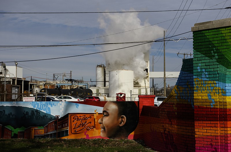 A cloud rises from the ADM Southern Cellulose factory next to Milliken Park, which is located near a former EPA superfund site around the Piney Woods neighborhood on Wednesday, Dec. 27, 2017, in Chattanooga, Tenn. According to the Associated Press, these superfund sites are most commonly located near poor neighborhoods. The EPA has declared the Chattanooga area's superfund sites as safe.