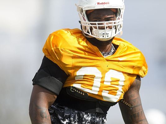 Tennessee defensive lineman Kahlil McKenzie Jr during practice on Tuesday, March 28, 2017. (Photo: Saul Young/Knoxville News Sentinel)