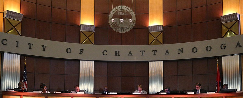 In this Tuesday, Aug. 22, 2017,staff file photo, the Chattanooga City Council holds a voting session.