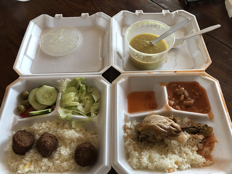 Al Baraka Bakery & Deli is a market on Brainerd Road that includes Kurdish take-out meals, such as the falafel platter or rice and beans with drumstick.