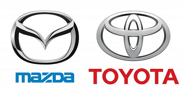 The Mazda and Toyota logos are shown. (al.com)