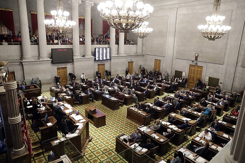 The Tennessee House of Representatives meets on the opening day of the legislative session Tuesday, Jan. 9, 2018, in Nashville, Tenn. (AP Photo/Mark Humphrey)
