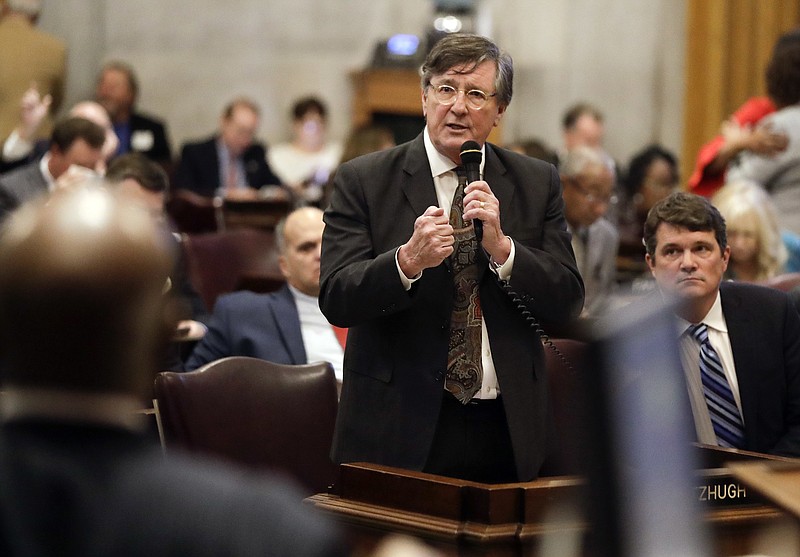 State Rep. Craig Fitzhugh, D-Ripley, speaks on the opening day of the legislative session Tuesday, Jan. 9, 2018, in Nashville, Tenn. (AP Photo/Mark Humphrey)