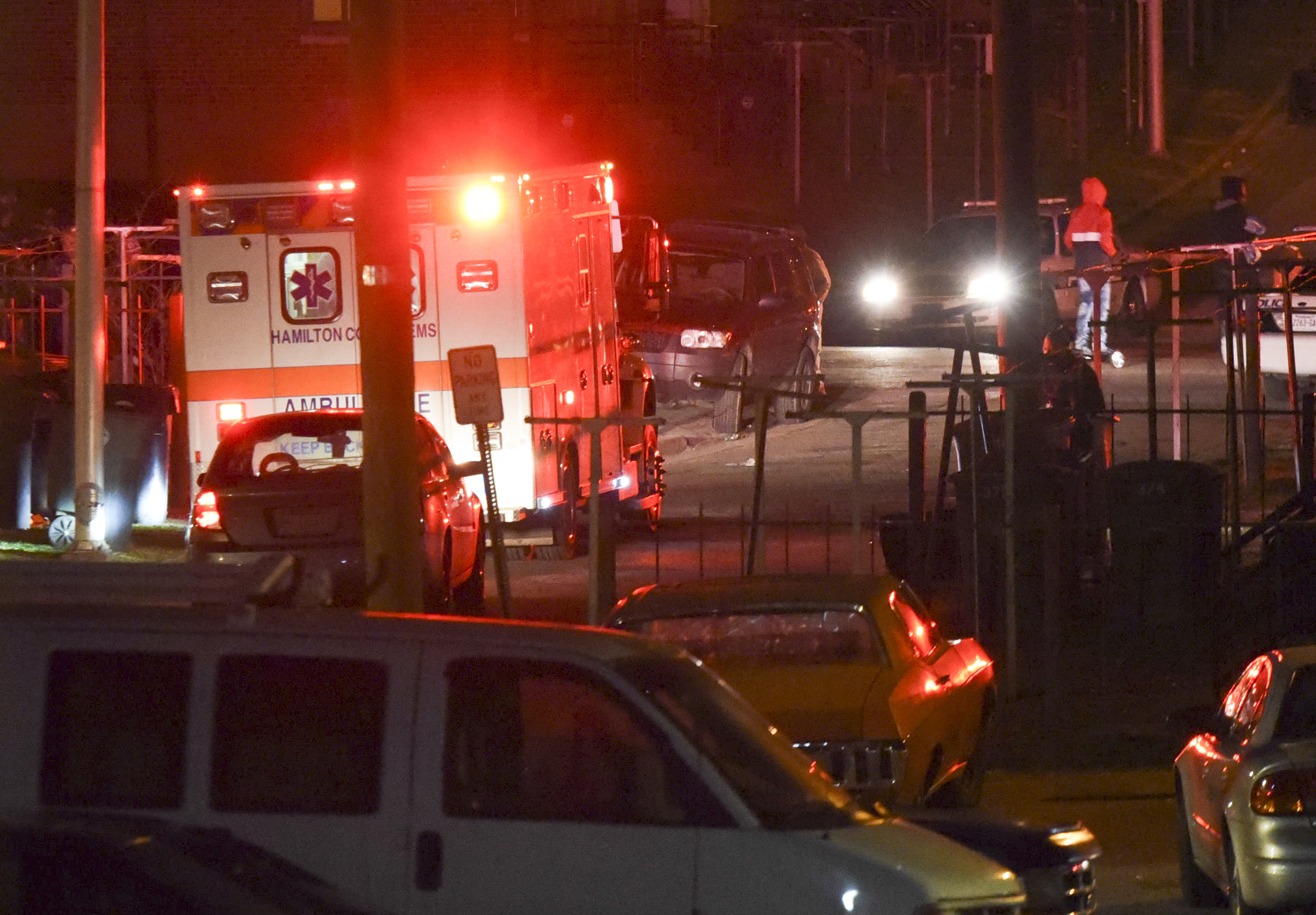 Chattanooga police investigate a shooting in College Hill Courts where two people were transported with non-life threatening injuries Wednesday night on the westside at a Cypress Street address.