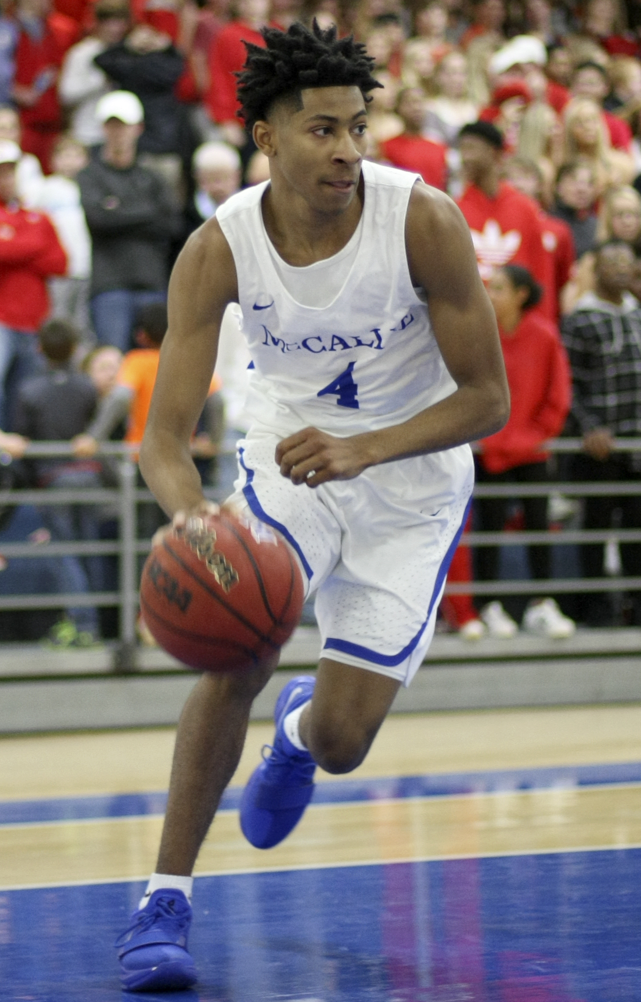 McCallie's Junior Clay (4) drives against Baylor at the Walker Forum on the campus of McCallie School on Friday, Jan. 12, 2018 in Chattanooga, Tenn.