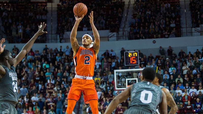 Auburn junior guard Bryce Brown made five 3-pointers during last Saturday's 76-68 win at Mississippi State. The Tigers are the lone undefeated team in SEC play entering tonight's game at rival Alabama.