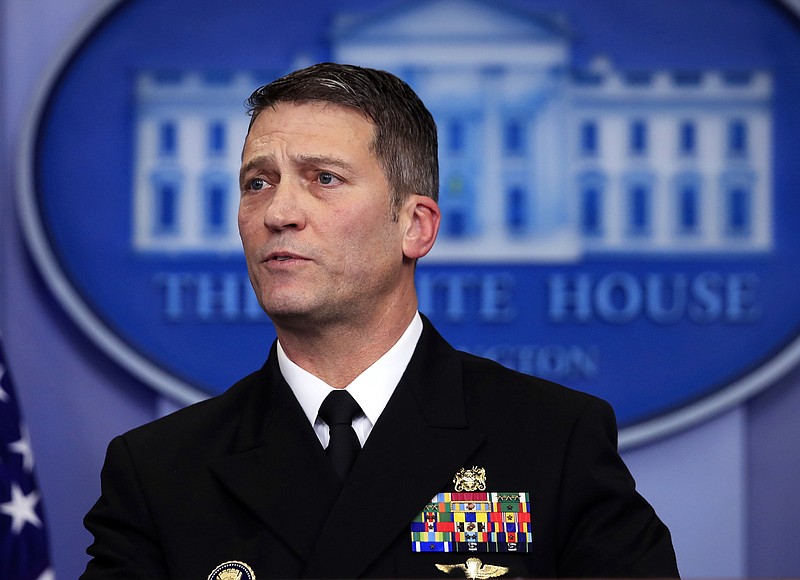 White House physician Dr. Ronny Jackson speaks to reporters during the daily press briefing in the Brady press briefing room at the White House, in Washington, Tuesday, Jan. 16, 2018. (AP Photo/Manuel Balce Ceneta)