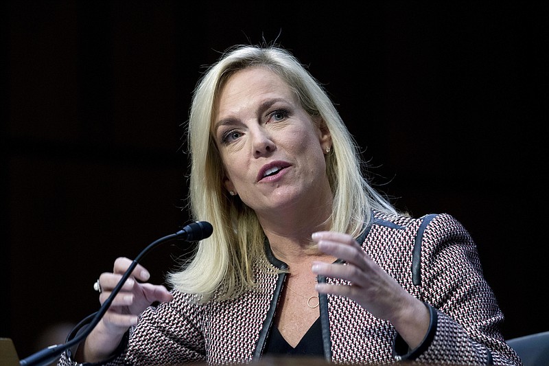 Homeland Security Secretary Kirstjen Nielsen testifies before the Senate Judiciary Committee in Capitol Hill, Tuesday, Jan. 16, 2018, in Washington. Kirstjen said she "did not hear" President Donald Trump use a certain vulgarity to describe African countries, but she doesn't "dispute the president was using tough language." ( AP Photo/Jose Luis Magana)