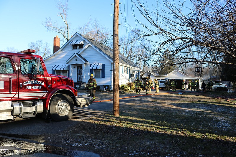 Firefighters extinguished a fire Thursday, Jan. 18, 2018, at a home on the 4600 block of Old Mission Road in Chattanooga. (Photo: Bruce Garner/Chattanooga Fire Department)