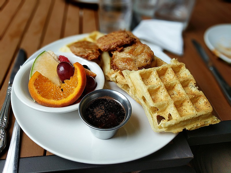 Cashew, a local vegan restaurant featured on the ChattaVegan website, offers chicken and waffles free of animal products. Locals can fill up on vegan options at ChattaVegan's first community potluck at Carver Youth and Family Development Center Jan. 27. (Contributed photo)
