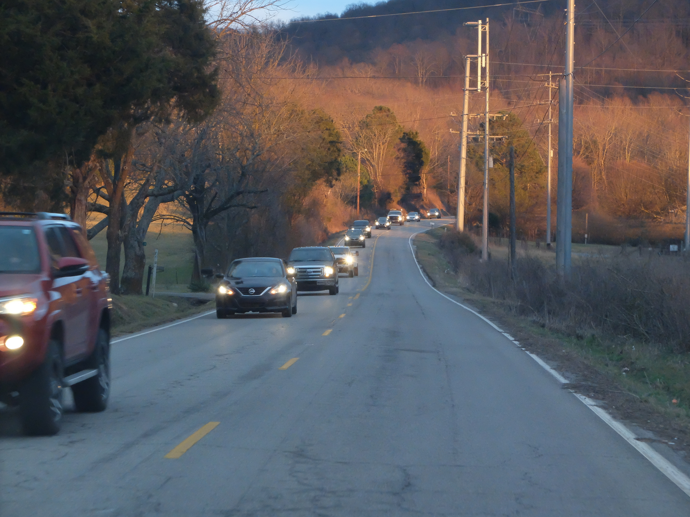 Westbound traffic from Chattanooga enter Powell's Crossroads late Tuesday as a manhunt continues in the Powell's Crossroads community.