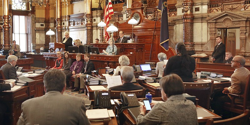 In this March 28, 2017 file photo, the Kansas Senate votes to expand KanCare, the state's Medicaid program.