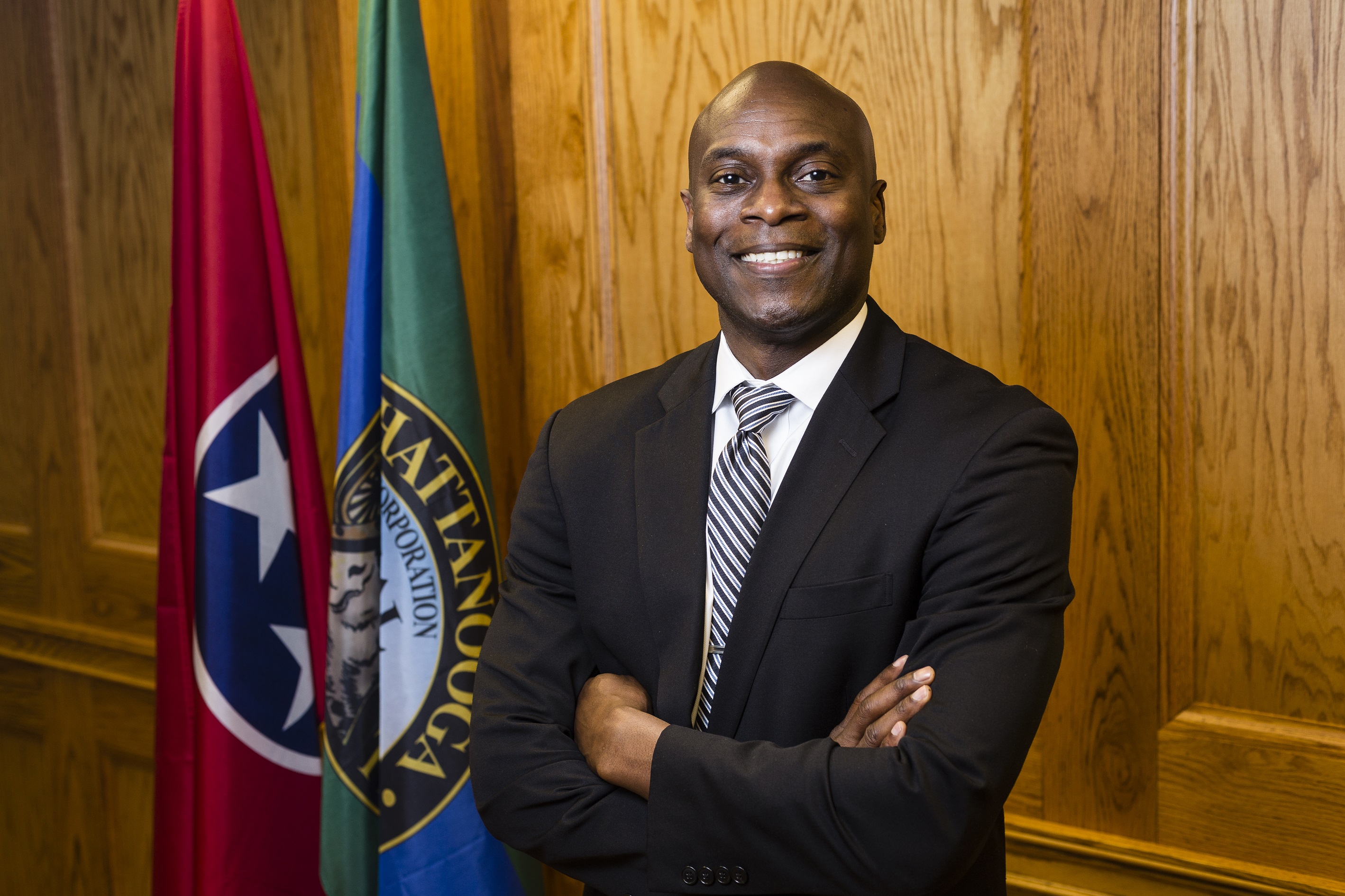 Wade Hinton is photographed in his offices in the City Hall Annex on Wednesday, March 8, 2017, in Chattanooga, Tenn.